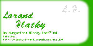 lorand hlatky business card